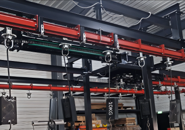 Convoyeur aérien monorail M4 pour ligne de peinture de bouteilles de gaz