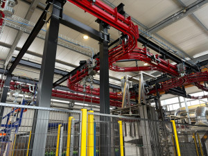 Convoyeur aérien birail type BM4 pour ligne de peinture liquide