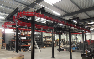 Convoyeur aérien monorail M4 pour ligne de peinture de bouteilles de gaz